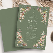 Sage Green Boho Wedding Kaart