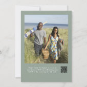 Sage Green Boho Wildflower QR Code Foto Bruiloft Kaart (Achterkant)