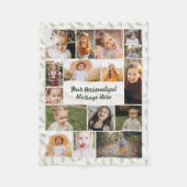 Sage Green Botanical 16 Photo Collage  Fleece Deken (Voorkant)