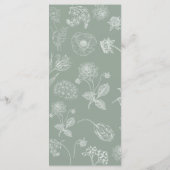 Sage Green Botanical Bridal Tea Shower Menu (Achterkant)