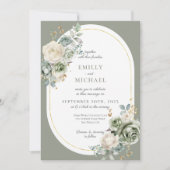 Sage Green Botanical Elégant Mariage Invitation (Devant)
