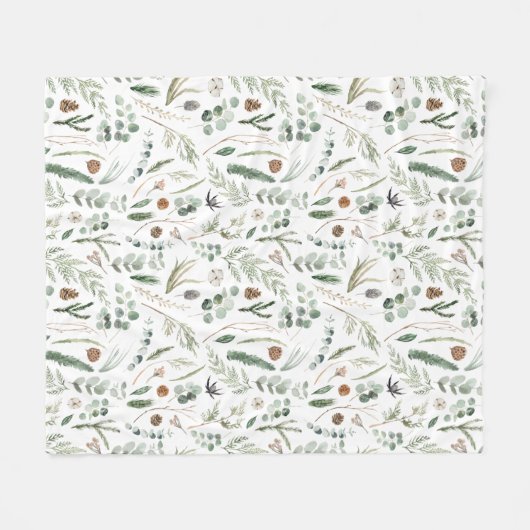 Sage Green botanical elegant modern familiecadeau Fleece Deken (Voorkant (Horizontaal))