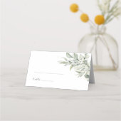 Sage Green Botanical Elegant Wedding Place Cards (Voorkant)