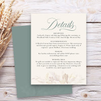 Sage Green Botanical Foliage Weddenschap Details