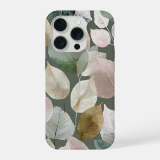 Sage Green Botanical Leaf – Boho Neutral iPhone 15 Pro Hoesje