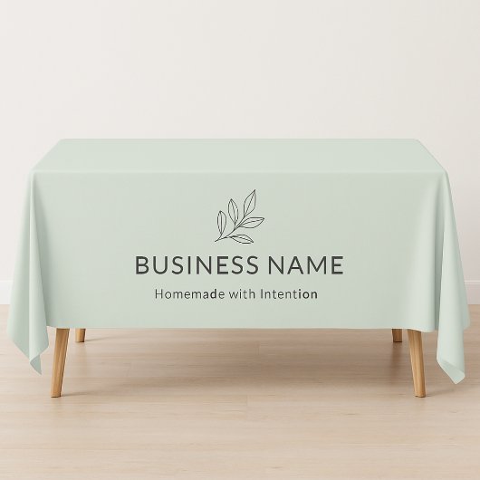 Sage Green Botanical Logo Display Minimalist Tafelkleed