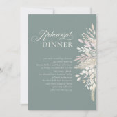 Sage Green Botanical Wedding Rehearsal Dinner Kaart (Voorkant)