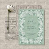 Sage Green Botanische Bloemen Huwelijk Kaart