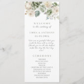 Sage Green Botanische Elegante Huwelijksceremonie Programma (Voorkant)