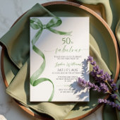 Sage Green Bow 50 & Fabuleuse Invitation Anniversa