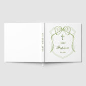 Sage Green Bow Crest doop Gastenboek (Volledig)