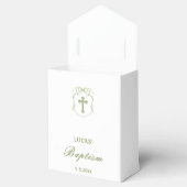 Sage Green Bow Crest dooptent Bedankdoosjes (Geopend)