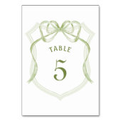 Sage Green Bow Crest Numéro de table (Par défaut)