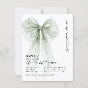 Sage Green Bow doop Briefkaart