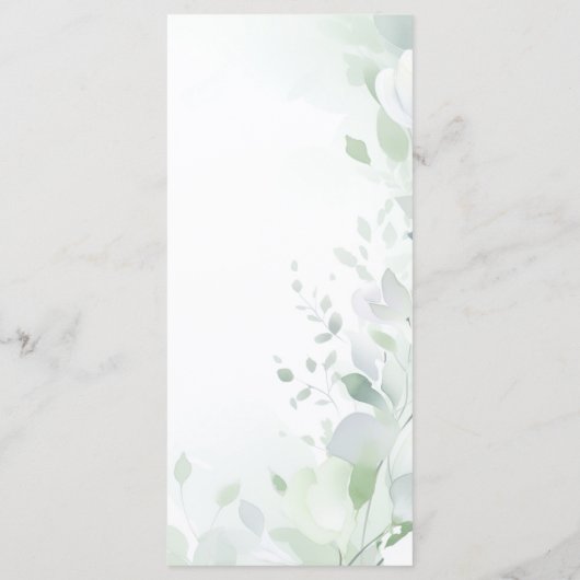 Sage Green Bow doop Menu (Achterkant)