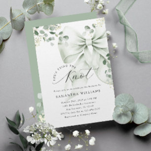 Sage Green Bow Greenery Vrijgezellenfeest Kaart
