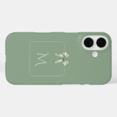 Sage Green Bow Initial Aesthetic Case-Mate iPhone Case (Achterkant (horizontaal))