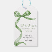 Sage Green Bow Shower Favoriet Gift Label Cadeaulabel (Voorkant)