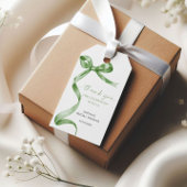 Sage Green Bow Shower Favoriet Gift Label Cadeaulabel