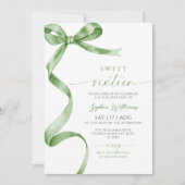 Sage Green Bow Sweet 16 Anniversaire Invitation (Devant)