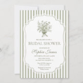 Sage Green Bridal Shower Invitation Template Boho Kaart (Voorkant)