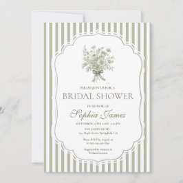 Sage Green Bridal Shower Invitation Template Boho Kaart