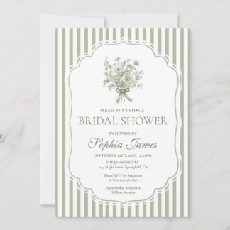 Sage Green Bridal Shower Invitation Template Boho Kaart