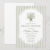 Sage Green Bridal Shower Invitation Template Boho Kaart (Voorkant / Achterkant)
