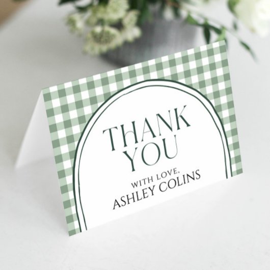 Sage Green Bridal Shower Thank You Bedankkaart