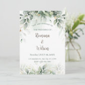 Sage Green bruiloft uitnodiging Sjabloon, groen (Staand voorkant)