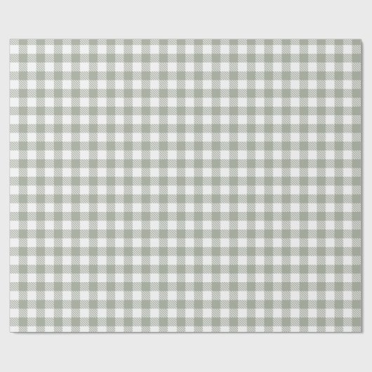 Sage Green Buffalo Plaid Gingham gecontroleerd lan Cadeaupapier (Vlak)