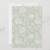 Sage Green Bunny Baby shower Kaart (Achterkant)