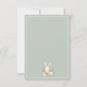 Sage Green Bunny Lapin Carte de remerciements plat (Dos)