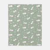 Sage Green Bunny Patterned polaire couverture (Devant)