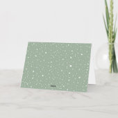 Sage Green Buon Natale Kalligrafie Kerstfoto Folie Feestdagenkaart (Achterkant)