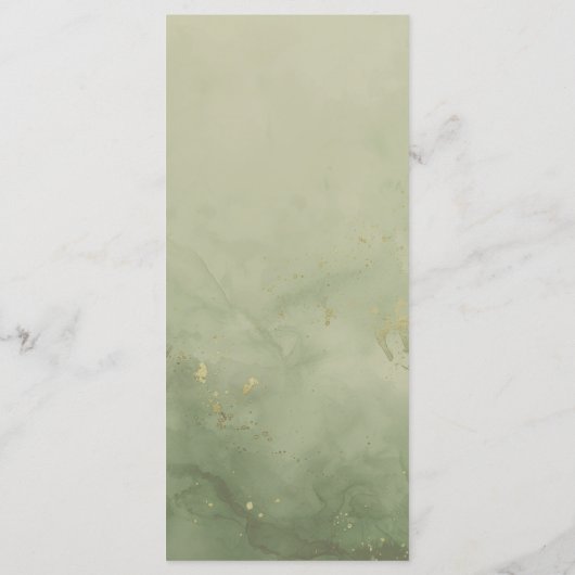 Sage Green & Burgundy Floral Mariage Menu (Dos)