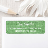 Sage Green Burlap Modern Rustic Etiket (Insitu)