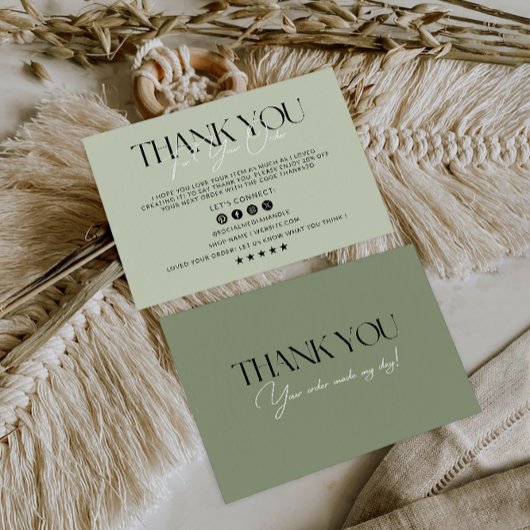 Sage Green Business bedankkaart