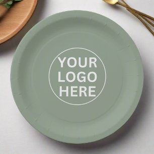 Sage Green Business Logo Evenement Promotie Brande Papieren Bordje
