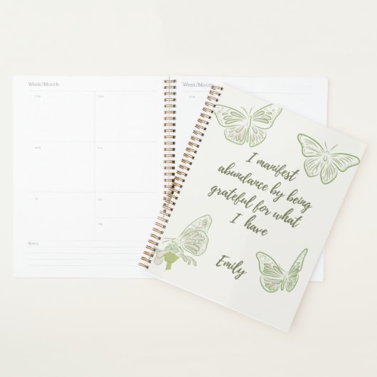 Sage Green Butterfly Affirmation positive (Devant avec enveloppe)