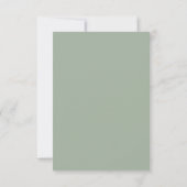 Sage Green Calligraphy Menu Mariage Carte RSVP (Dos)