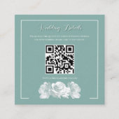 Sage Green Calligraphy QR Info Wedding Informatiekaartje (Voorkant)