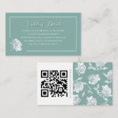 Sage Green Calligraphy Script QR Info Wedding Informatiekaartje (Voorkant / Achterkant)