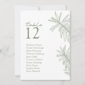 Sage Green Carte de siège de table botanique moder (Devant)