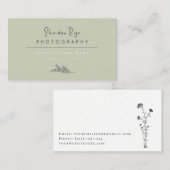 Sage Green Carte de visite botanique personnalisé (Devant / Derrière)