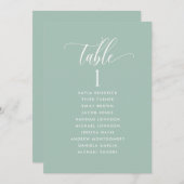 Sage Green, Cartes de plan d'assise avec nom d'inv (Devant / Derrière)