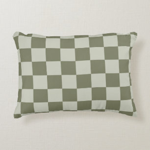 Sage Green Checkerboard Accent Kussen