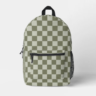Sage Green Checkerboard Bedrukte Rugzak