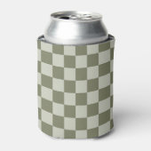 Sage Green Checkerboard Blikjeskoeler (Blikje Voorkant)