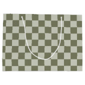 Sage Green Checkerboard Groot Cadeauzakje (Achterkant)